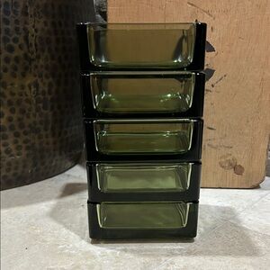 SOLD- vintage green glass dish inserts by Jens Quistgaard for Dansk Designs